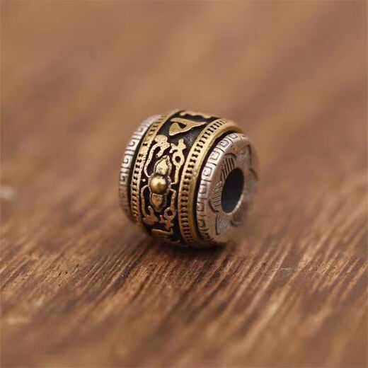 KZD Old Phoenix 999 sterling silver six-character mantra bucket beads transfer beads partition bead top diy accessories bracelet loose beads bracelet text toy #2 (sterling silver)