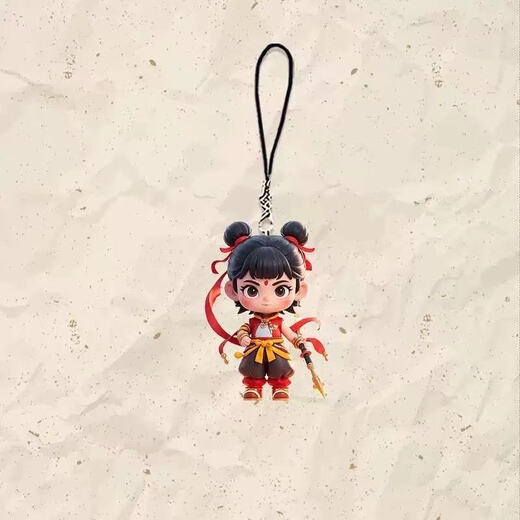 Новый Ao Bing Nezha Mobile Phone Lanyard Cartoon Cartoon Cartoon High-Value Mobile Phone Chain Nezha Ao Bing Schoolbag Flat Small Ornament Симпатичный ученик подвеска для бревна творческий маленький подарок с тремя частями
