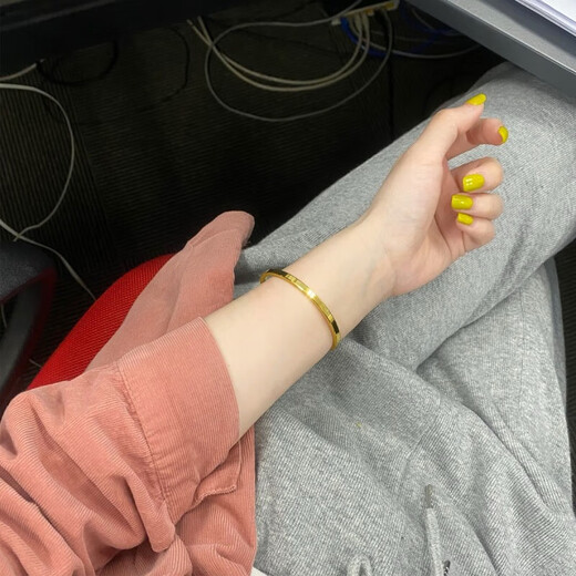 Satima 18K gold bracelet minimalist temperament open bracelet personality versatile girl gift 2025 new bracelet gold color gold color buckle bracelet