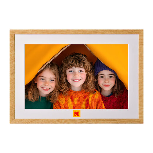 Marco de fotos digital KODAK 1005P Mesa de exhibición de álbum de fotos electrónico de alta definición de 10,1 pulgadas Regalo de boda Reproductor de video fotográfico Recargable Montado en la pared Color de veta de madera