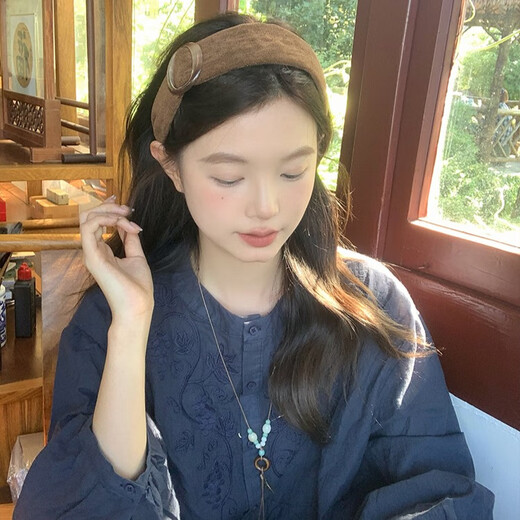 Idel Korean style simple ring wide-brimmed hair hoop women's Maillard temperament high-end pressure hair headband going out to wash face hairpin