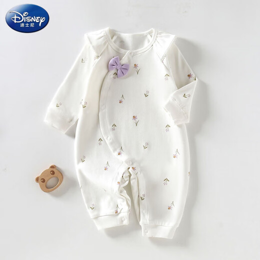Disney Autumn and Winter New Baby Ropa, mono de cuatro estaciones para bebés, ropa de jamón de manga larga, hombres y mujeres, ropa de rastreo de bebés, mariposa de bebé 16783-Qingqing Elegance-Green 66cm 66 sugerido 12-15Jin [Jin equivale a 0.5 kg]