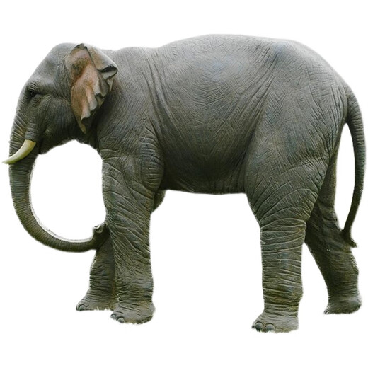 Elephant floor-standing ornaments outdoor simulation sculpture garden landscape fiberglass animal mall grass elephant nose up 90*43*63cm