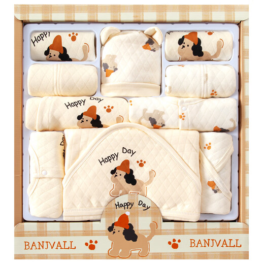 Benjiwell Baby Clothes Autumn and Winter Newborn Gift Box Practical Baby Supplies Full Moon Meeting Gift Thickened Red Riding Hood Dog Type A