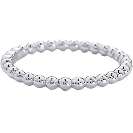 China Gold (CHINA GOLD) platinum solid light bead ring rolling ball ring ring is more fashionable when stacked (face width is about 1.7-2.1mm) platinum solid light bead ring (about 3.12g)