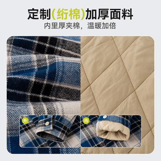 Dudujia Boys' Shirts Winter Children's Plaid Jackets Women's Plaid Fashion Versatile Autumn and Winter Style Shirts Trendy Navy 90