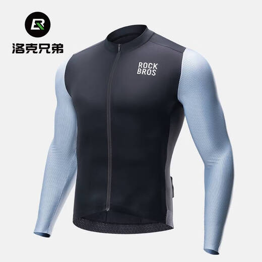 Chengmai Locke Brothers long-sleeved cycling clothing top mountain road bike sports cycling clothing light and breathable men's summer black and white M