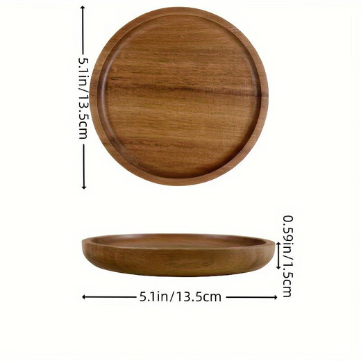 Acacia wood dinner plate wooden tray Japanese tea tray stove cooking solid wood household wooden tableware rectangular cake wooden tray log color small oval