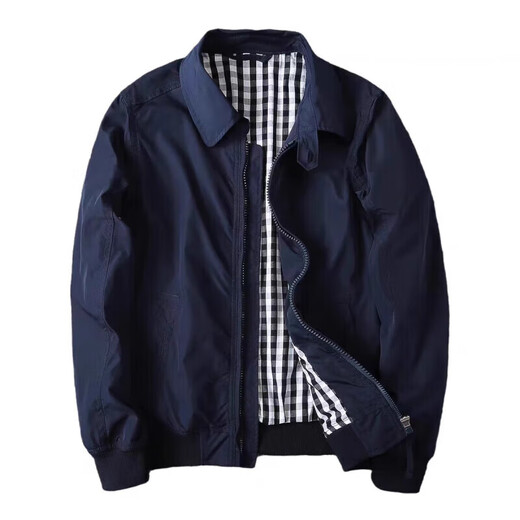 Kuraishi Kazuki Hong Kong style business solid color executive jacket men's autumn and winter trendy brand workwear for young and middle-aged people versatile and handsome windproof jacket blue regular XL recommended 150-165Jin Jin equals 0.5 kg