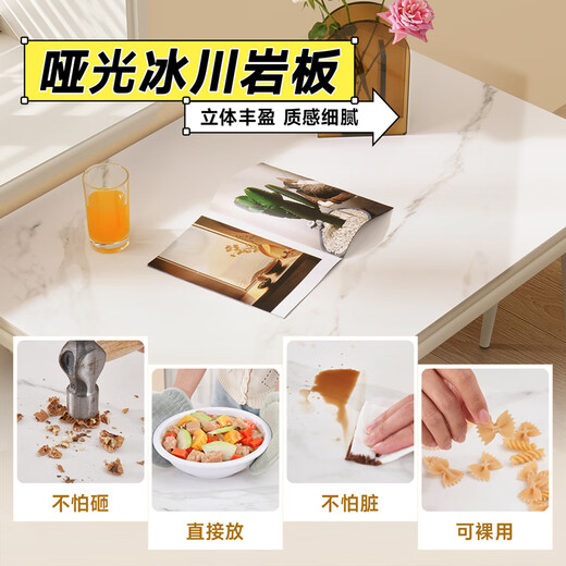 CHEERS slate folding dining table and chairs for small apartments, full set of home light luxury 2025 new Chivas two chairs 080B