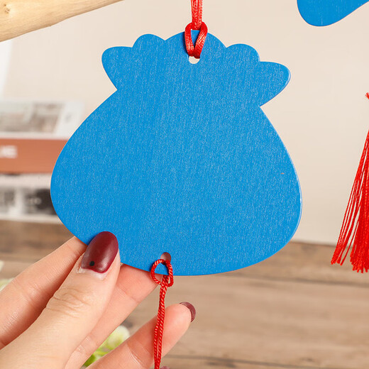 Wooden blessing card handwritten love wish card hanging tag scenic hanging tree temple wish card diy decorative card color five-star style 10 pcs