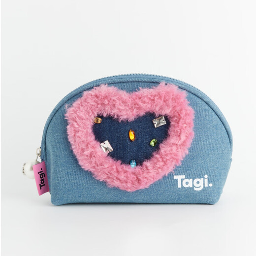 Tagi.<i>Imagine jelly cosmetic bag, love denim toiletry bag, ultra-light travel storage bag, birthday gift