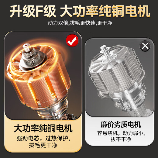 Luohua feather plucking artifact, duck feather fully automatic chicken, duck, goose, pig hair plucking machine, poultry killing and hair removal machine, rechargeable and plug-in dual-use 200W+1 chuck, dual-use for home and business