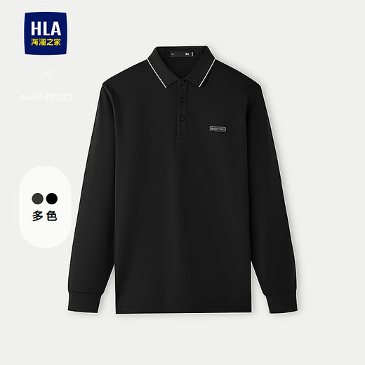 Heilan House (HLA) polo shirt men's light business classic series bottoming shirt men's autumn black 2R 3XL 190/104A recommended 182~196Jin Jin equals 0.5 kg