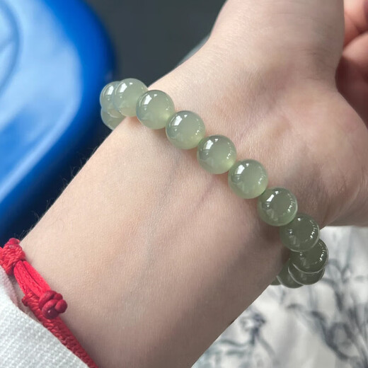 Qianjun Hetian jade bracelet bracelet for women natural ice clear water lotus root powder multi-treasure gradient jasper jade bracelet 8x8x8mm