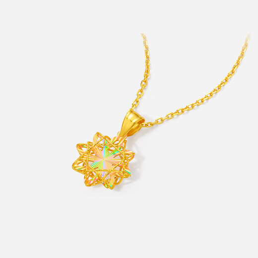 Saturday Fortune (ZLF) Yellow 18K Gold Star Pendant for Women, Fashionable and Versatile Symphony Chain Pendant as a Holiday Gift for Your Girlfriend Pendant (S925 Silver Chain)