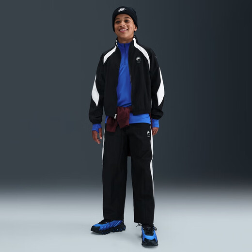 Nike (NIKE) big children's loose sports jacket for boys and girls woven lightweight stacked mesh jacket NIKE IH5968