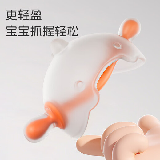 Dr. Ma Baby-Beißring, Backenzahnstab, kleines Pilz-Beruhigungsgel, Silikonspielzeug, Anti-Ess-Hand- und Zahnkaugel, kleiner Monat alt, Orange