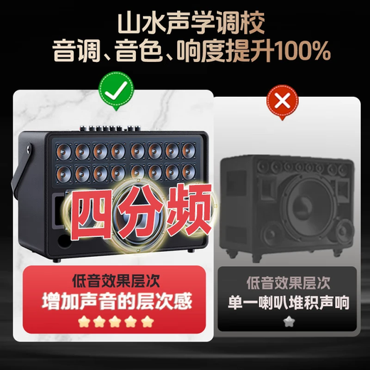 SANSUI Karaoke all-in-one outdoor square dance audio with display screen home karaoke portable trolley video machine smart large screen mobile ktv speaker subwoofer E2S (five-way 19 speakers) ultra-light portable version