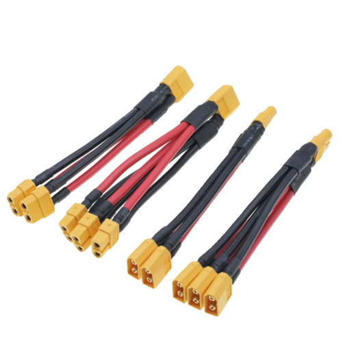 He Jiagong XT60 parallel line branch line battery expansion line lithium battery expansion adapter line 12AWG soft line aircraft model expansion line XT60 parallel line 1 male to 2 female