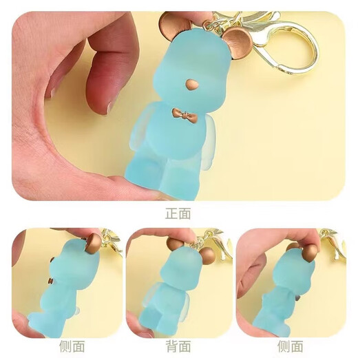Crystal Bow Tie Bear Keychain Linda Girl Heart Heart Bear Keychain pareja colgante de mochila colgante - llavero de oso polar