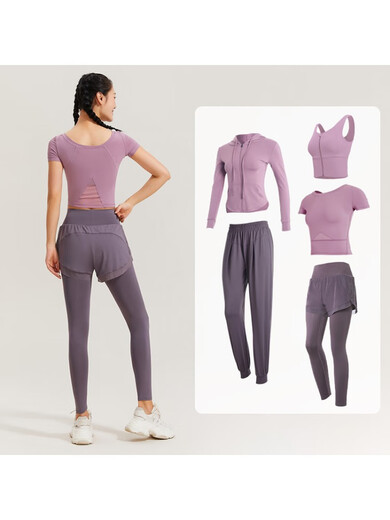 Vanstick Vanstick yoga clothing suit for women spring and summer running sports training clothing short-sleeved Pilates new style black (short-sleeved) three-piece set tc58816瓓XL