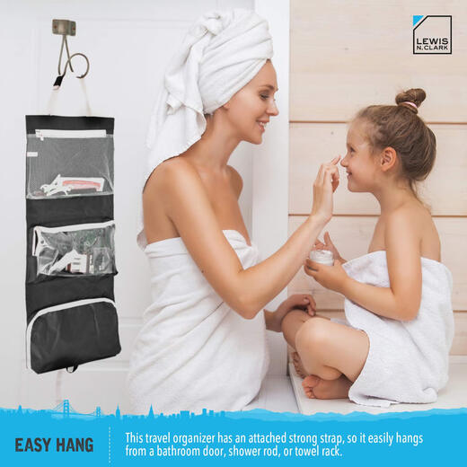 Lewis N. Clark portable folding travel toiletry bag, 4-part waterproof storage, a must-have for outdoor business trips