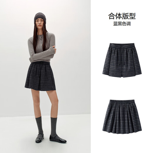 Same style as Semir shopping mall | Skirt for women winter woolen plaid A-line skirt with wool 2025 short skirt 101725120001