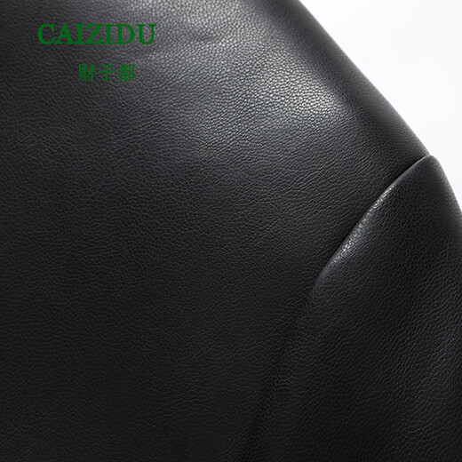 CAIZIDU autumn and winter clothing middle-aged men's large size fashionable lapel leather jacket dad loose plus size casual pu leather jacket black spring and autumn 2XL (recommended 150-170Jin Jin equals 0.5 kg)
