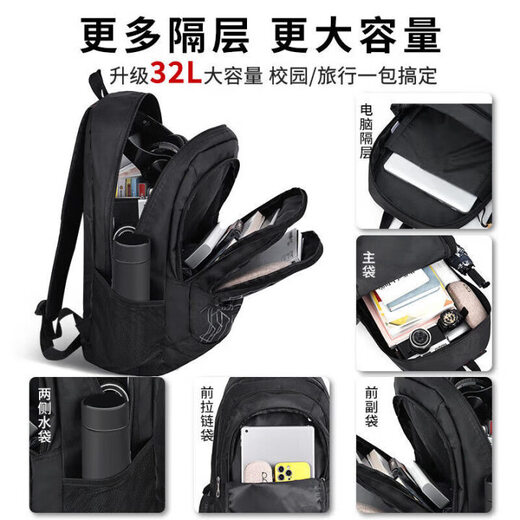 Pull back backpack, men's large-capacity travel bag, short-distance business trip backpack, lightweight luggage bag, computer bag, female junior high school bag