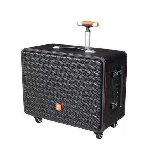 Bader Audio Flight Attendant Outdoor Live Square Dance Audio Wireless Bluetooth High Power Portable Trolley Built-in Sound Card All-in-One Speaker Flight Attendant Black 15-inch Dual Microphone