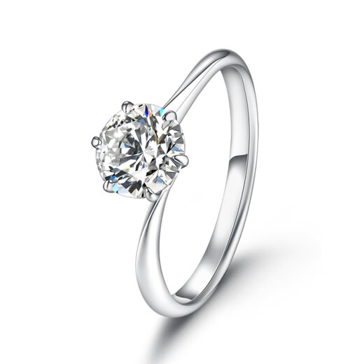 Star Eye Jewelry Special Price White Platinum 18K Gold Diamond Ring Twisted Arm Six Claw Ring 50 Points Real Diamond Looking for a Wedding Gift for My Wife Diamond Ring - 50 Points M-N Color VS Clarity 9-20 Circles Can Be Remarked