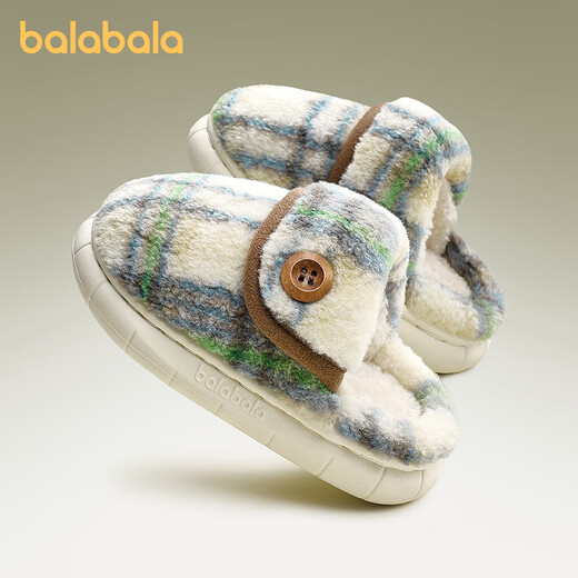 Balabala children's cotton slippers winter 2025 new indoor boys and girls non-slip plush comfortable warm baby fur slippers