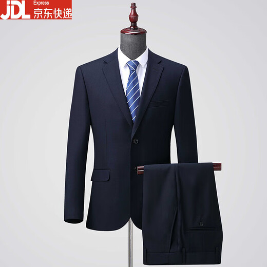 BOSS business formal wear wool men's suit spring and autumn high-end wedding solid color suit jacket navy/single slit XS D version 160/92D
