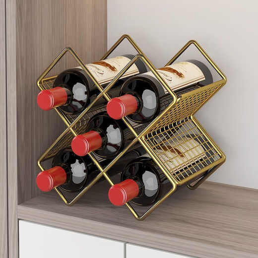 Tanbeiman Red Wine Display Rack Red Wine Rack Creative Light Luxury Modern Simple European Wine Cabinet Rack Ornament Wine Rack Display Rack Wine Rack Holder Black Double Pack