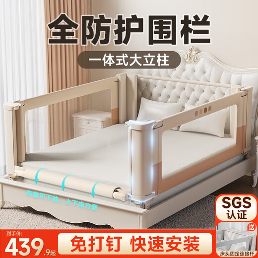 InnoTruth crib fence three-sided bed fence safety guardrail single bedside baby anti-fall baffle without punching