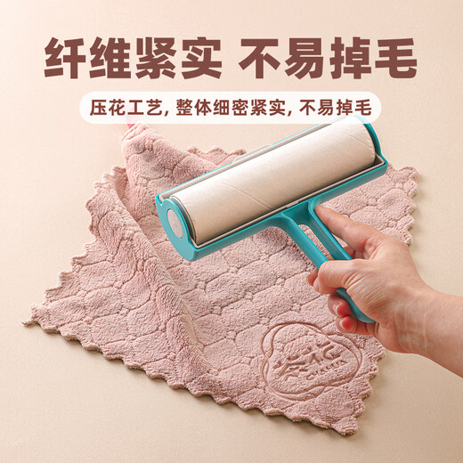 Camellia thickened double-sided hand towel rag dishwashing cloth 30*30cm*2 water-absorbent and lint-free hanging cleaning cloth towel*