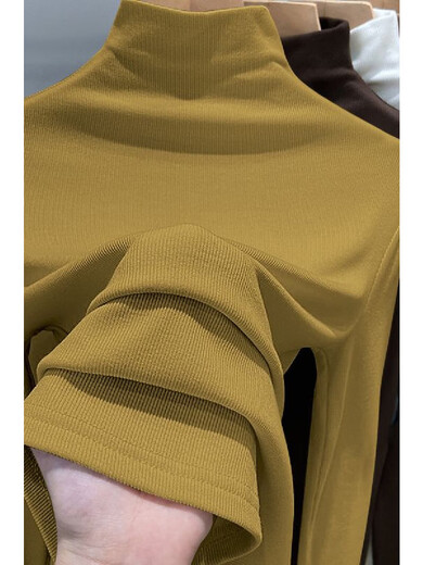 Half turtleneck German velvet bottoming shirt for women, 2025 autumn and winter new model, slimming, warm and can be worn outside 1105-black 2XL recommended 130-145Jin Jin equals 0.5 kg