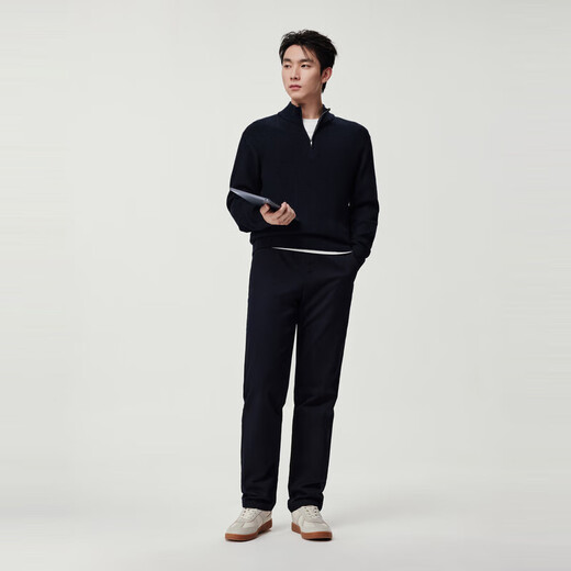 九牧王男士羊毛衫男【羊毛半高拉链领可机洗毛衫】25秋冬季亲肤毛衫男