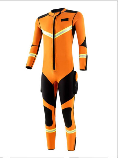 Oeny's new 3mm wetsuit for men and women, one-piece swimsuit, thickened and warm, special wetsuit for diving, quick drying, 3mm orange CR wetsuit, M55-65kg, one size fits all