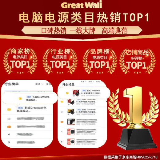 Vollmodul-Desktop-Netzteil der Great Wall Huaxia-Serie, China-Energieeffizienzzertifizierung Stufe 3, Platin-Energieeffizienz 92+, 850 W Vollmodus ATX3.1 92+
