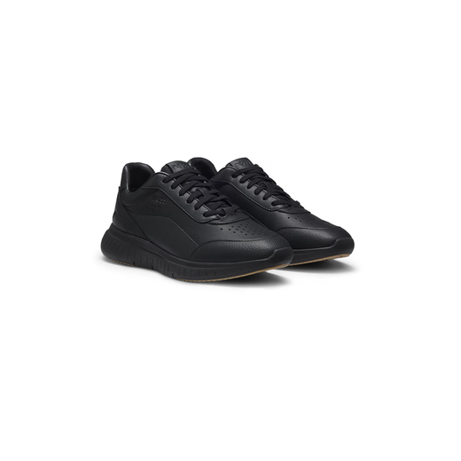 Hugo Boss BOSS New Year's Gift Men's 25th Winter New Grained and Solid Color Leather Sneakers 005-Black 41