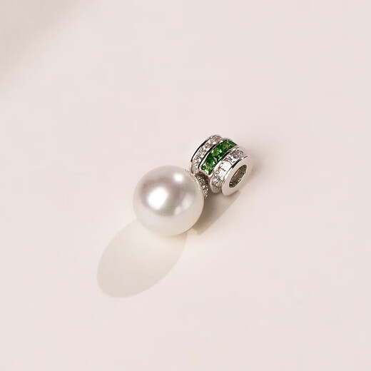 Half Akoya Seawater Pearl Necklace 18K Gold Diamond Australian White Pearl Pendant Girl Birthday Gift 9-10mm