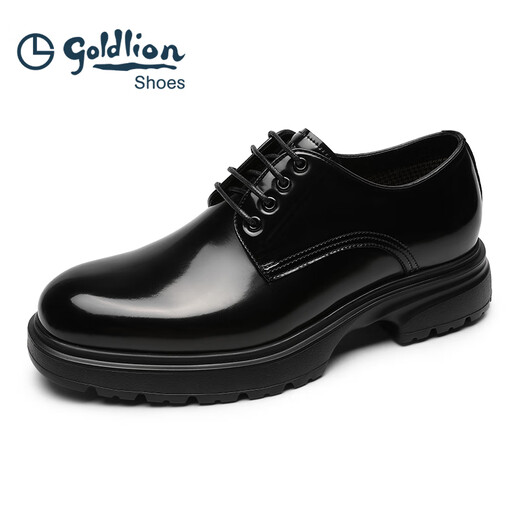 Goldlion Men's Shoes 25 Years New Product Stylish Stylish Thick Sole Increased Business Formal Leather Shoes G593530434AAE Black 41