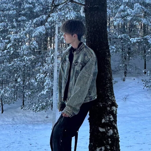 Cha Bailun CHELDBAILANNC denim jacket for men 2025 autumn Hong Kong style ripped American high-end loose student handsome trendy jacket for men Y1108 blue XL