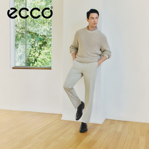 ECCO Derby Schuhe Cowide Light Luxury Business Formal Lederschuhe Männer Mikrowond 621634 Schwarz/Magnetischer Limette 41