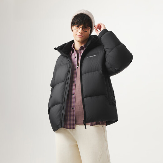 Tambor Puff Daunenjacke für Herren, kurze Kapuze, Silhouette, Herbst und Winter, warme, dicke Jacke, TA5530329Z, Schwarz, 175