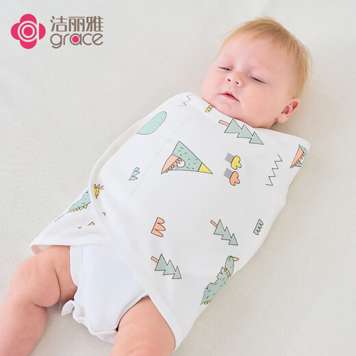 Jie Liya (Grace) baby sleeping bag autumn and winter anti-jump sleeping bag four-season cotton newborn swaddling towel baby sleeping artifact 2 pack