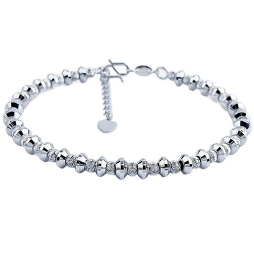 Laomiao pt950 platinum abacus bead scimitar bead bracelet adjustable women's birthday gift for girlfriend, about 13.03g