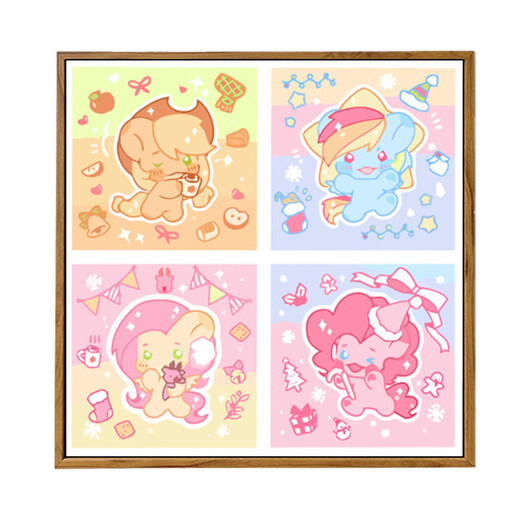 
Yonghuan cute pony pony anthropomorphic card digital oil painting children's hand-painted fill coloring animation oil painting LL13657 20x20cm thick solid wood inner frame Acrylic paint + professional painting Canvas + multiple professional paintings Paint brush + wall hanging tools